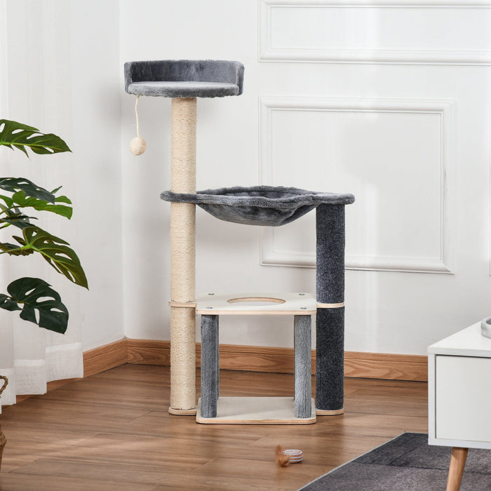 95cm Cat Condo With Hammock, Grey