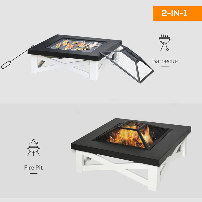 3-in-1 Firepit Brazier with BBQ Grill