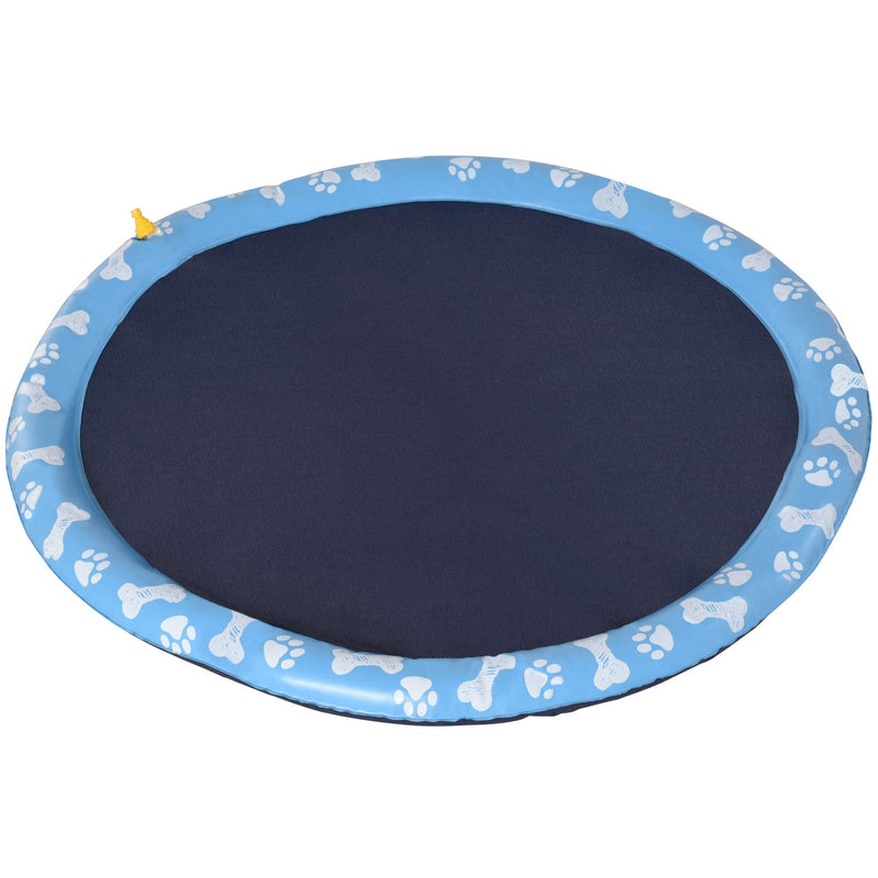 170cm Dog Sprinkler Splash Pad, Non-slip, Blue