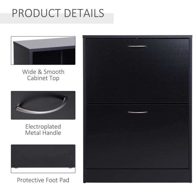 Black Tipping Shoe Cabinet w/ Adjustable Shelf