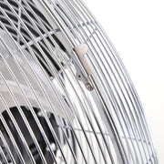 20" Chrome High-Velocity Floor Fan: 3-Speed, 100W Homcom
