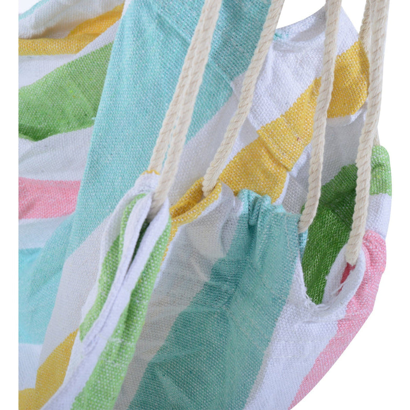 Rope Chair Hammock, Garden Patio Swing, Wooden, Cotton