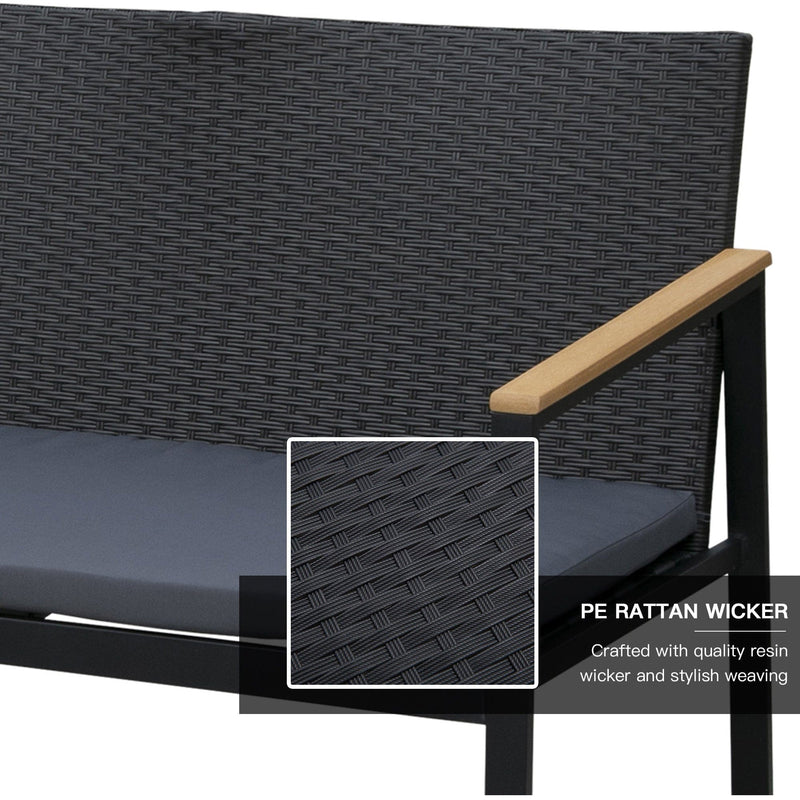 4 Seater Patio Furniture Set, Bench, Armchairs, Table