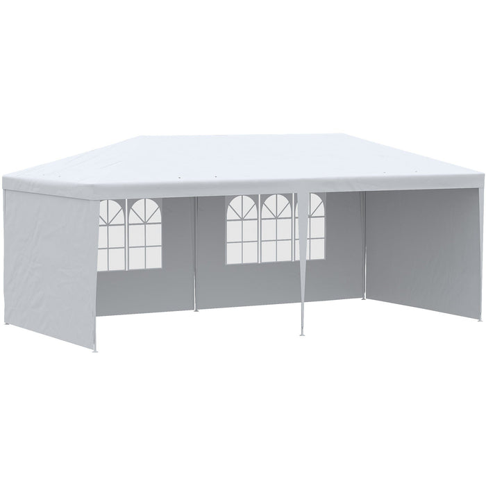 6x3 Gazebo With Sides, Open Front, Patio Canopy, White