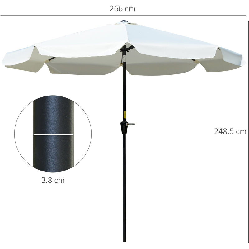 2.5m Tilting Parasol - Scalloped Edge, Vented Top
