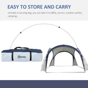 Dome Event Shelter, Garden Canopy, 3.5x3.5m, Cream/Blue Outsunny
