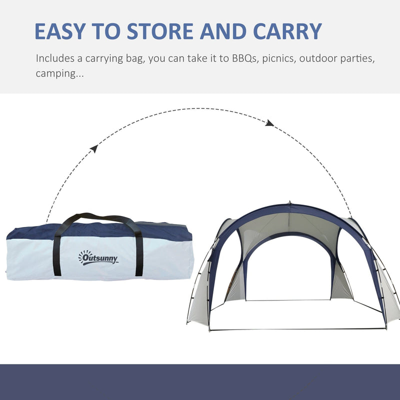 Dome Event Shelter, Garden Canopy, 3.5x3.5m, Cream/Blue Outsunny