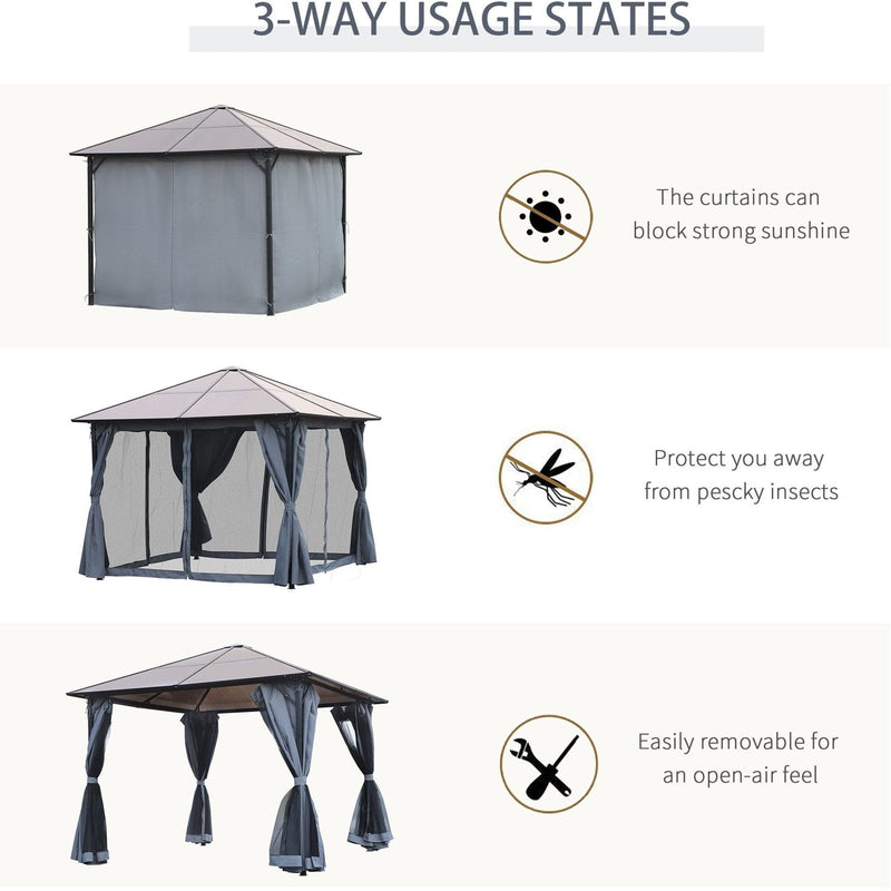 Metal Frame Hard Top Gazebo, Stylish Hot Tub Shelter