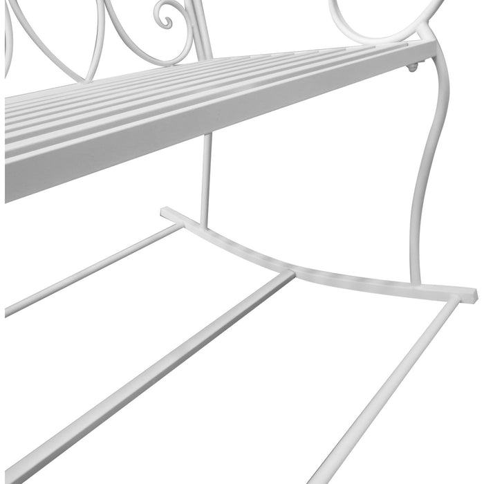 2 Seater Rocking Bench, White Steel