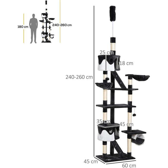 Split Level Activity Tower For Cats, Grey
