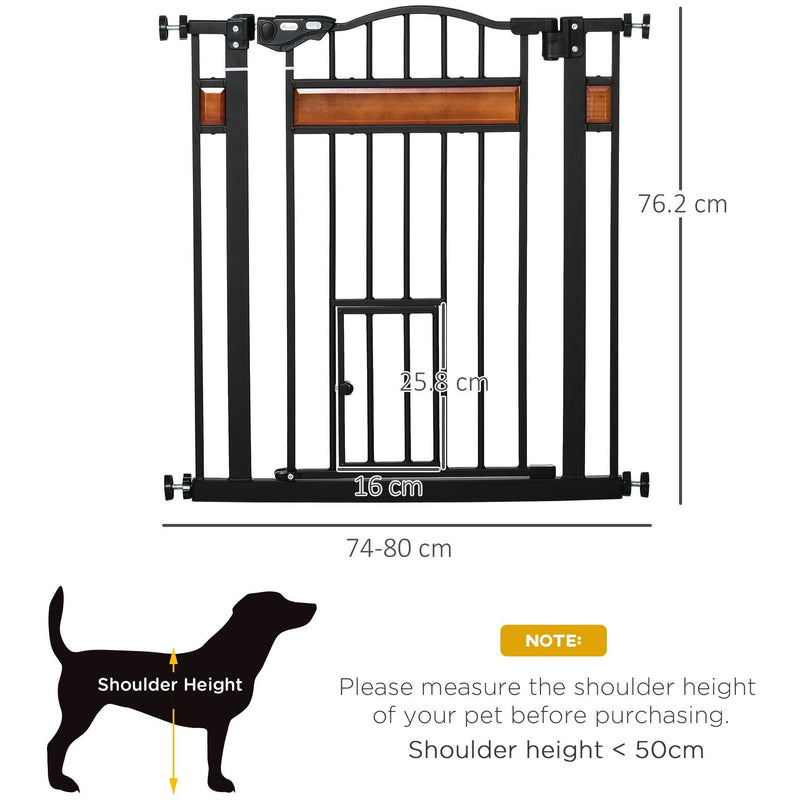 Pet Safety Gate with Door (74-80cm)