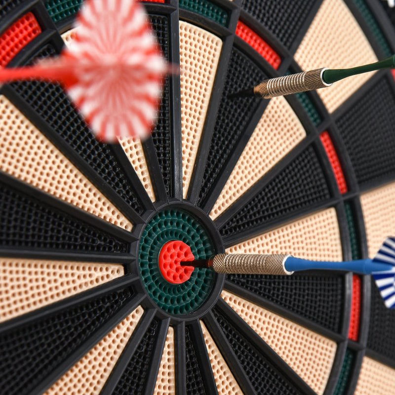 HOMCOM LED Dartboard Electronic Scoreboard 8 Players 27 Games Family Fun w/ 12 Darts 30 Heads Home Office Classic Game Homcom
