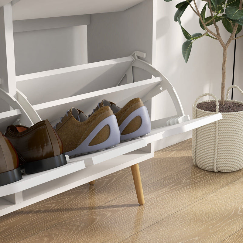 HOMCOM White Shoe Storage Cabinet