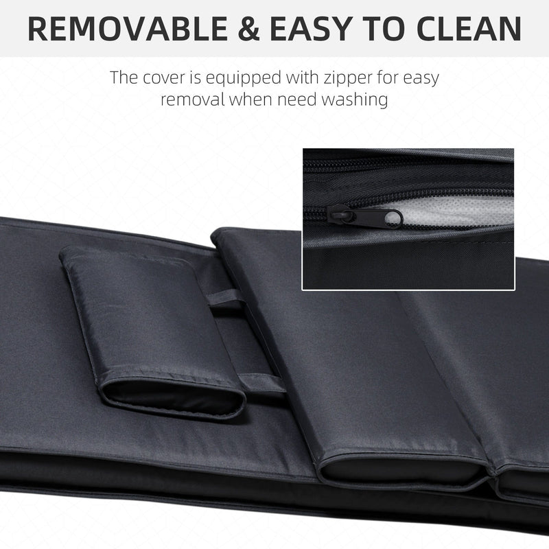 Black Sun Lounger Replacement Cushion