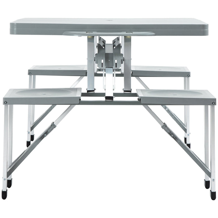 Foldable Picnic Table And Chairs, Grey