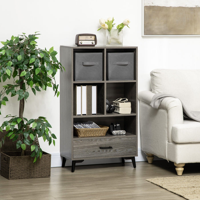 Grey Bookcase & Storage Cabinet Combo