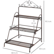 3 Tier Metal Plant Stand, Indoor/Outdoor Outsunny