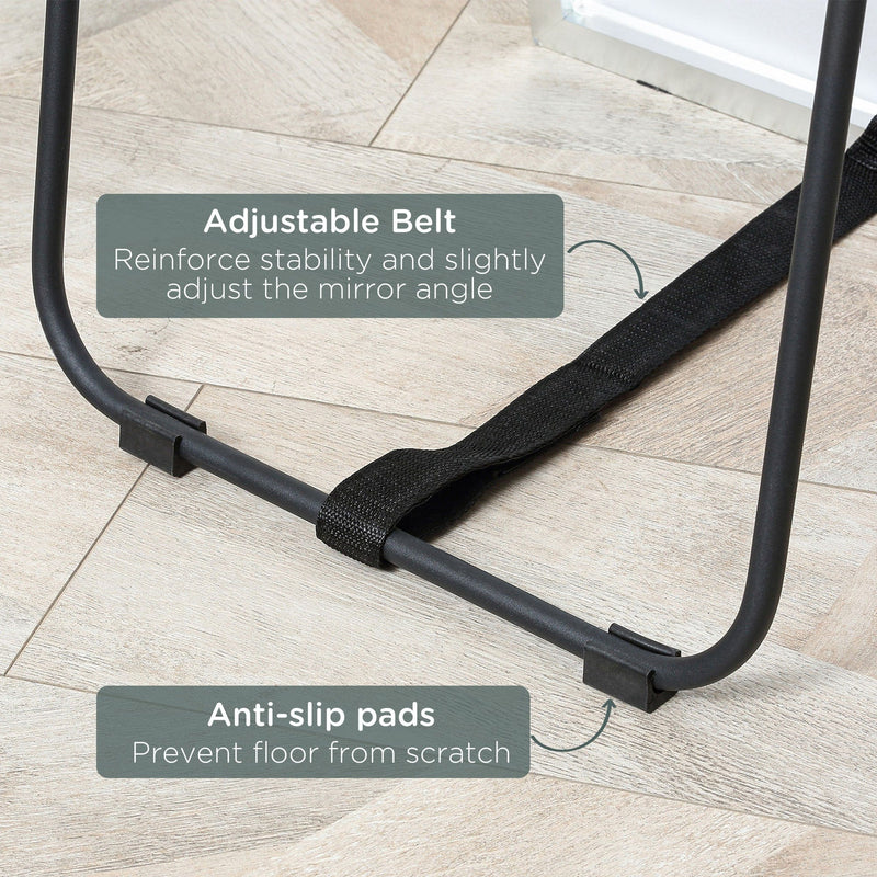 Black Wall-Mounted Full-Length Mirror (160x40cm)