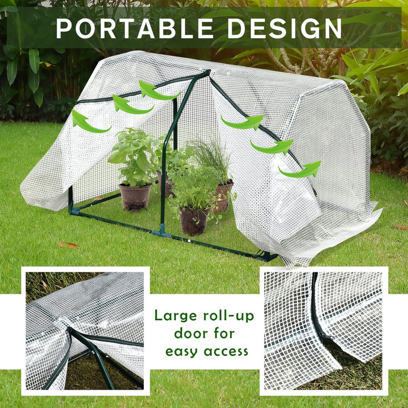 Mini PVC Greenhouse, Steel, 99 x 71 x 60 cm