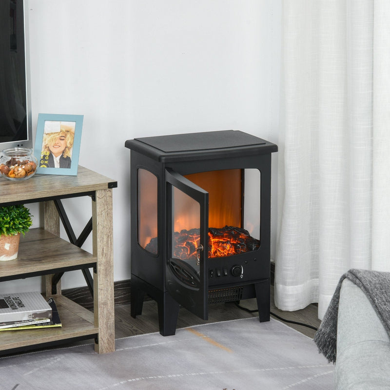 1800W Portable Fireplace Heater, Black