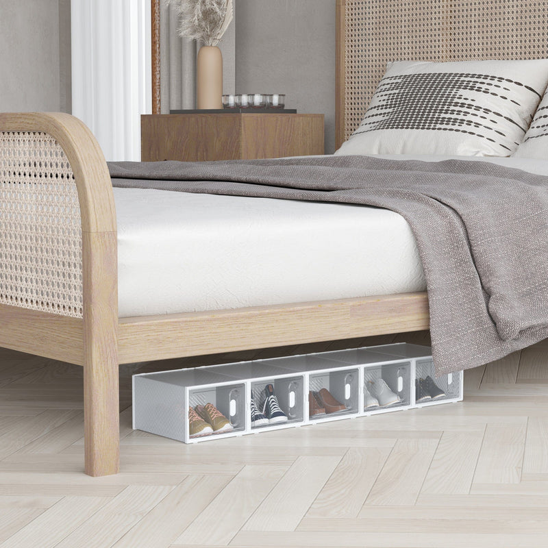 Portable Shoe Storage Cabinet, Holds 18 Pairs, Up To Size 12