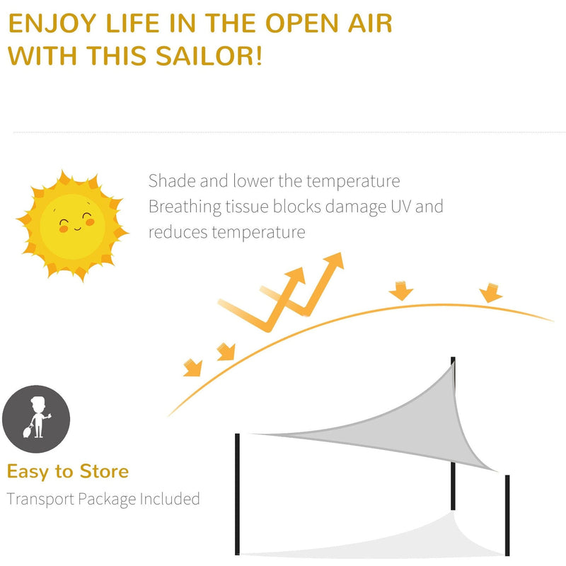 4x4m Triangle Sun Shade Sail - UV Protection