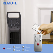 Oscillating Tower Fan, Remote, Timer, 3 Speed, Black Homcom