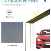 Outsunny 3 x 6m Heavy Duty Carport Garage Car Shelter Galvanized Steel Outdoor Open Canopy Tent Water UV Resistant Waterproof, Grey Outsunny