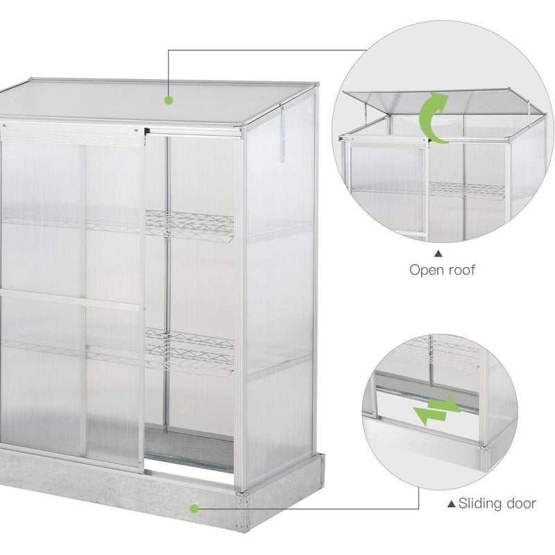 Mini Greenhouse Cold Frame, 3 Tier, 129 x 58 x 140cm