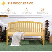 Wooden 2 Seater Garden Bench with Armrests Outsunny