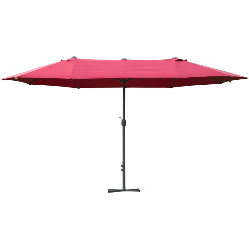 4.6m Double Sided Parasol With Crank Handle, Cross Base