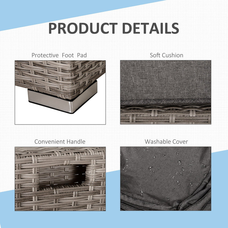 6 Seater Rattan Sofa Set - Space-Saving Sofa, Chairs & Table