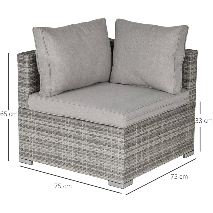 Rattan Wicker Corner Sofa Chair with Cushions