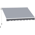 Manual Awning For Patio, 2.5m x 2m, Retractable, Grey Outsunny