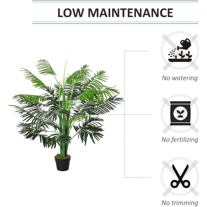 125cm Artificial Palm, 18 Leaves, Nursery Pot, Indoor/Outdoor