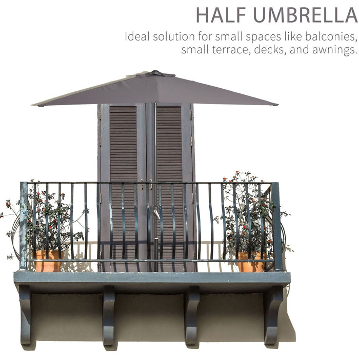 2.3m Balcony Half Umbrella, Crank Handle