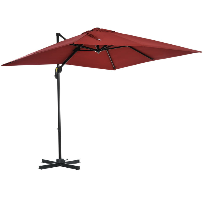 2.5m Roma Cantilever Parasol - Red