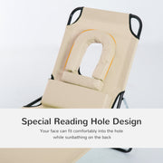 Folding Sun Lounger With Face Hole Outsunny