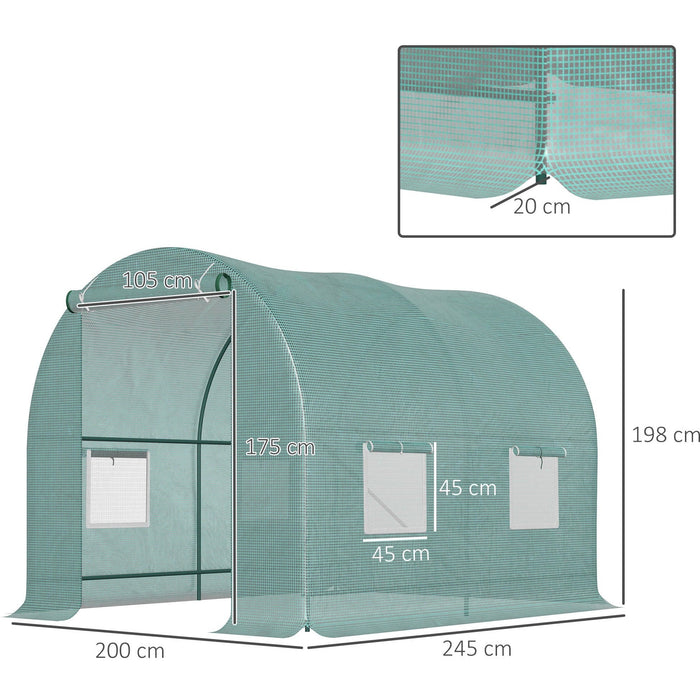 Walk in Tunnel Greenhouse, Grow Flowers, Plants, 8x6.5ft