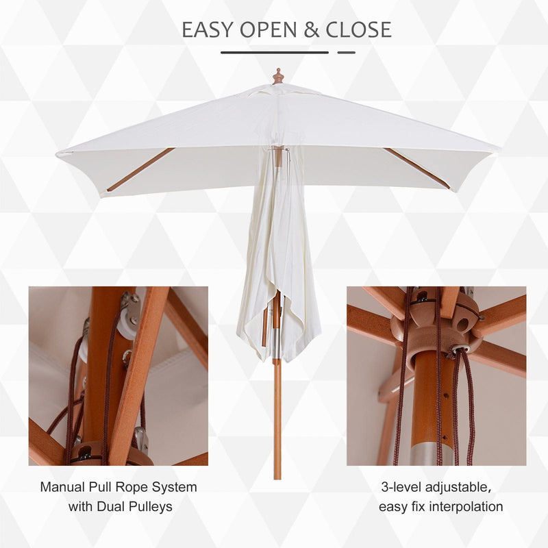 2m Outdoor Tilting Parasol Umbrella, Garden Sun Shade