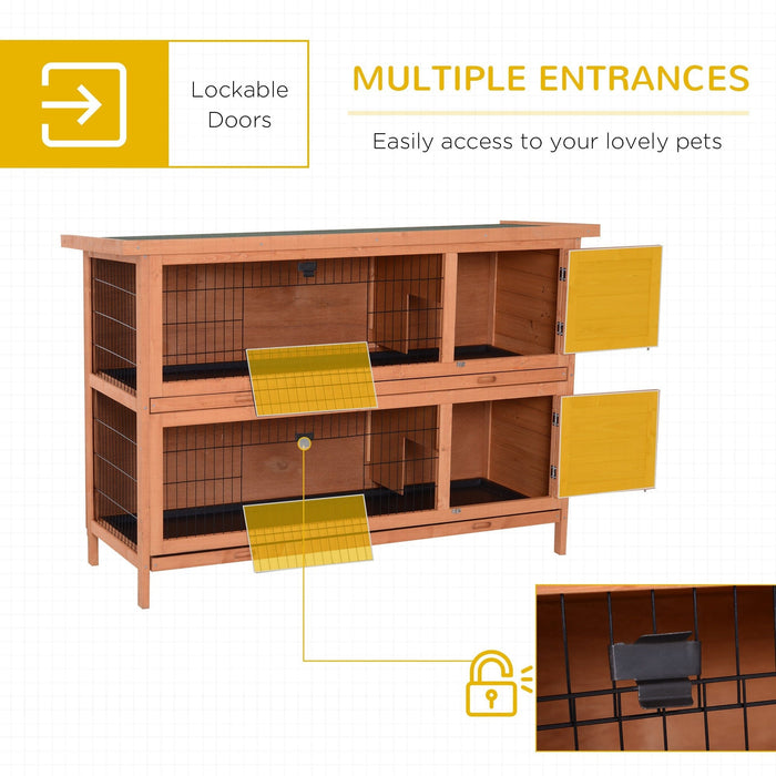 Large Outdoor Rabbit Hutch, 2 Tier