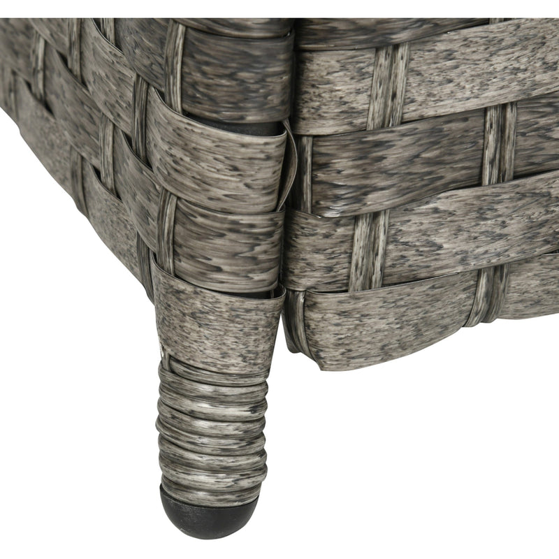 9 Seater Rattan Corner Sofa with Fire Pit Table & Footstools