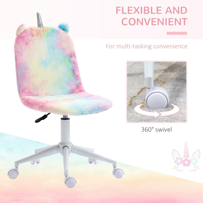 Fluffy Unicorn Office Chair Multi-Colored