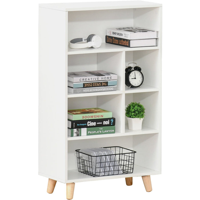 Small Open Bookcase, White Cube Storage, Display Cabinet