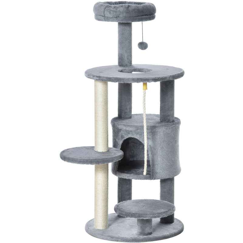 112cm Cat Tree, Climbing Centre, Jute Post, Dark Grey