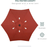 2m Outdoor Patio Parasol - Sun Shade, 6 Ribs Outsunny