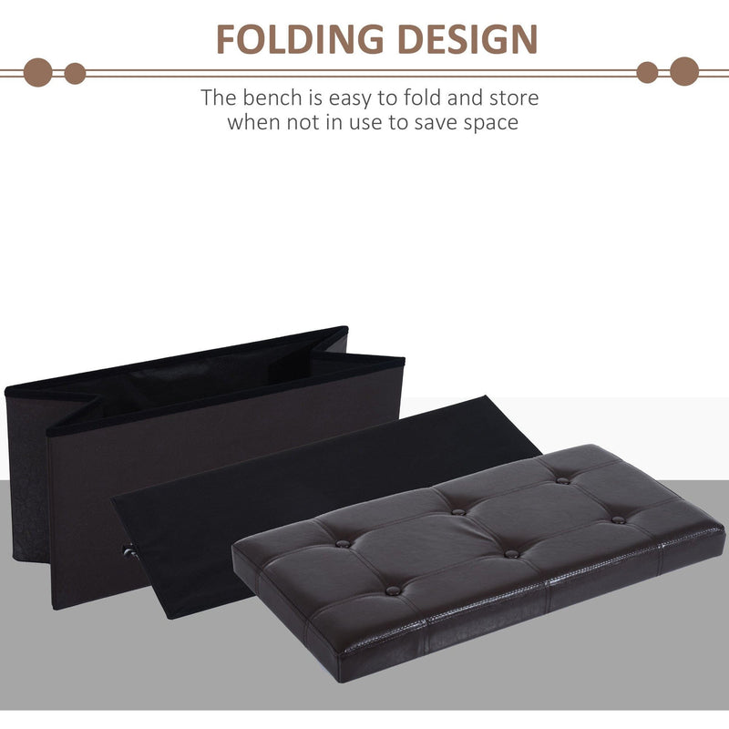 Faux Leather Storage Ottoman With Button Tufted Lid