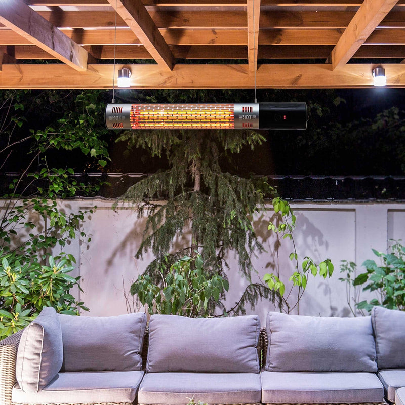 1500W Wall Mounted Patio Heater - Remote, Infrared