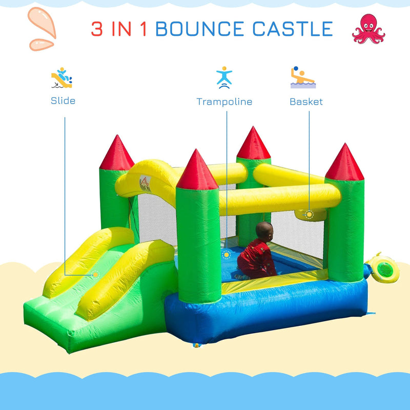 Kids' Inflatable Bouncy Castle With Blower
