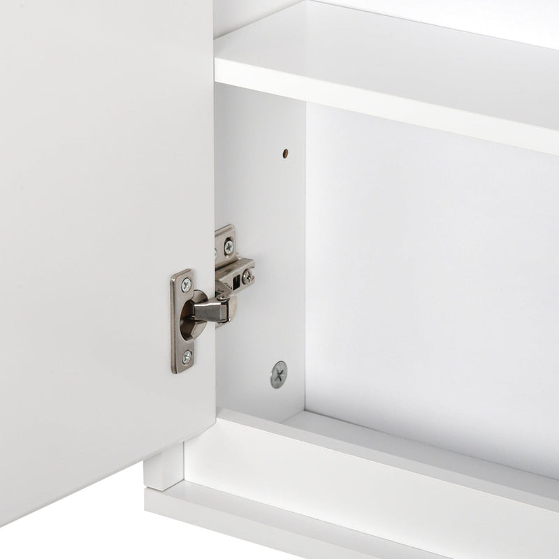 Bathroom Wall Cabinet With Mirror, 56L x 13W x 58H cm, White